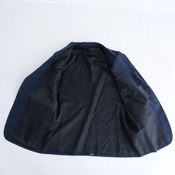 NWT Theory Navy Double Button 100% Pure Wool Rodolf Blazer Size 44 - Picture 5 of 14